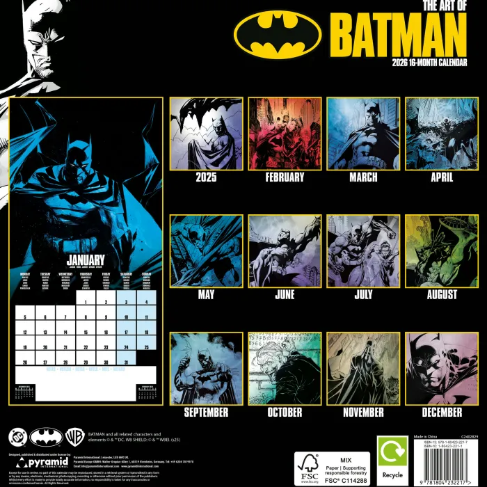 Batman 2026 Square Calendar