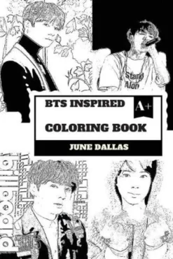 BTS Inspired Coloring Book: Cute South Korean Boy Band and Gorgeous Jungkook, Billboard Sensation and K-pop Talents Inspired Adult Coloring Book