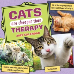 Cats Are Cheaper Than Therapy 2027 Wall Calendar