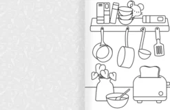 Cozy World Comfy Kitchen: Easy Colouring and Sticker Scene for Teens, Young Adults and Adults