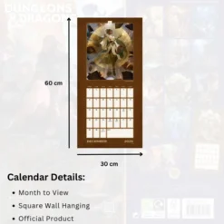 Dungeons & Dragons Month to View Square Calendar Official Product 2025
