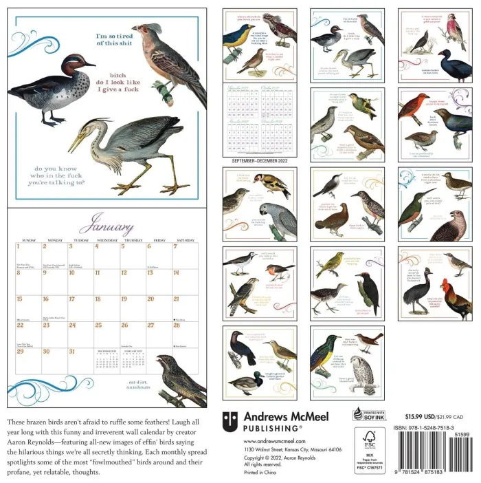 Effin' Birds 2023 Wall Calendar