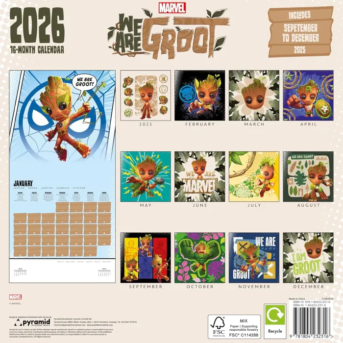 Groot 2026 Square Calendar