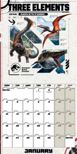JURASSIC WORLD REBIRTH MOVIE 2026 SQUARE CALENDAR