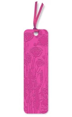 Lucy Innes Williams: Pink Garden House Artisan Art Vegan Leather bookmark