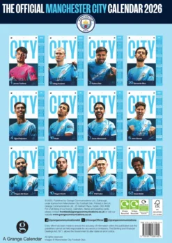 MANCHESTER CITY FC 2026 A3 CALENDAR