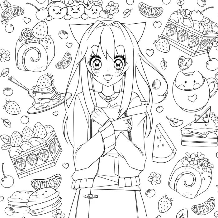 Manga Mania Coloring Book: Over 100 Cute Characters to Color – Manga and Anime Coloring Book for Adults and Kids
