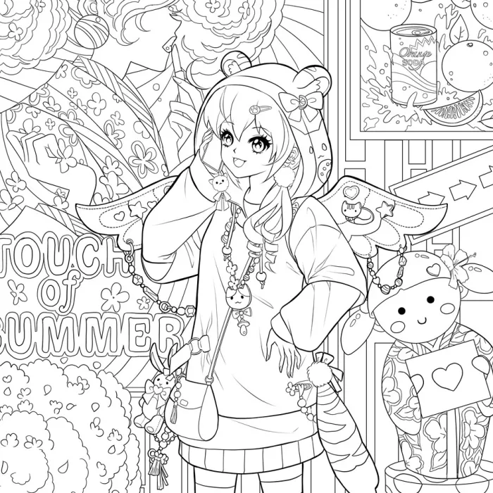 Manga Mania Coloring Book: Over 100 Cute Characters to Color – Manga and Anime Coloring Book for Adults and Kids