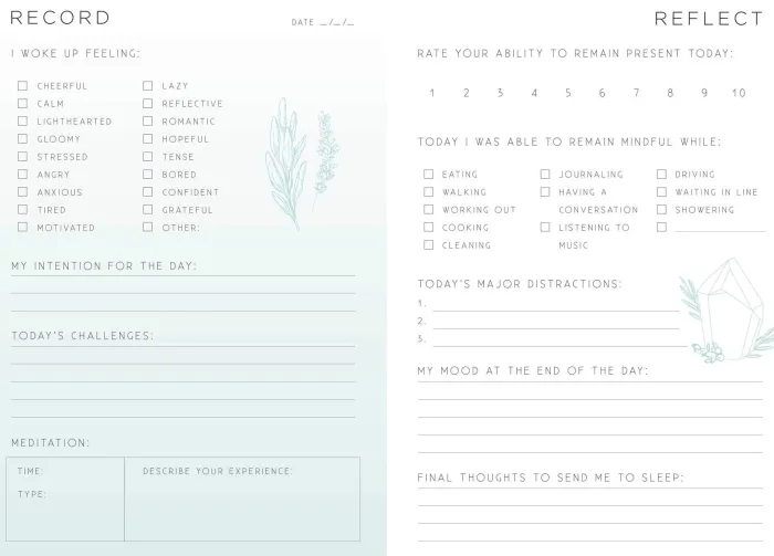 Mindfulness : A Day and Night Reflection Journal