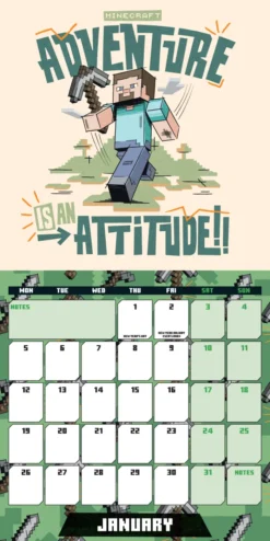 Minecraft 2026 Square Calendar
