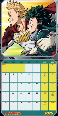MY HERO ACADEMIA 2026 SQUARE CALENDAR