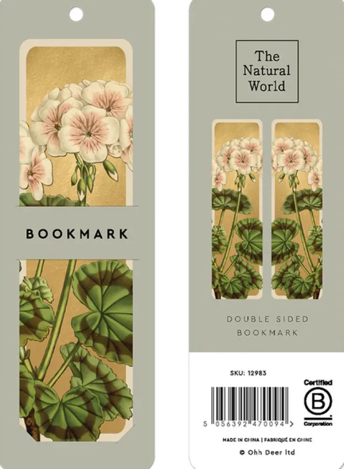 Natural World Geranium Premium Bookmark