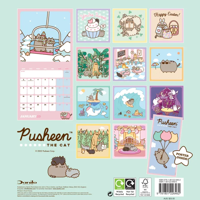 Pusheen Square Calendar: 2023