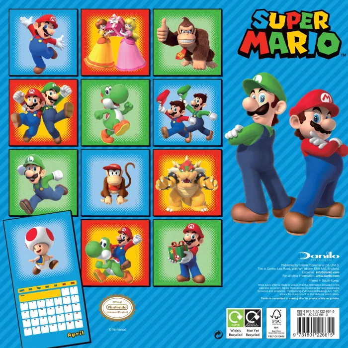 Super Mario Square Calendar: 2023