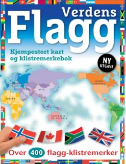 Verdens flagg : kjempestort kart og klistremerkebok